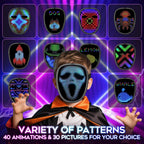 ORWINE Kids Halloween LED Mask with Gesture Sensing | Light Up Face Mask for Costume & Party