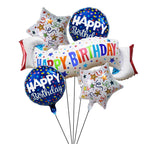 OSAMUHA Birthday Decoration Set - Colorful Happy Birthday Banner & Mylar Balloons (5-Piece)