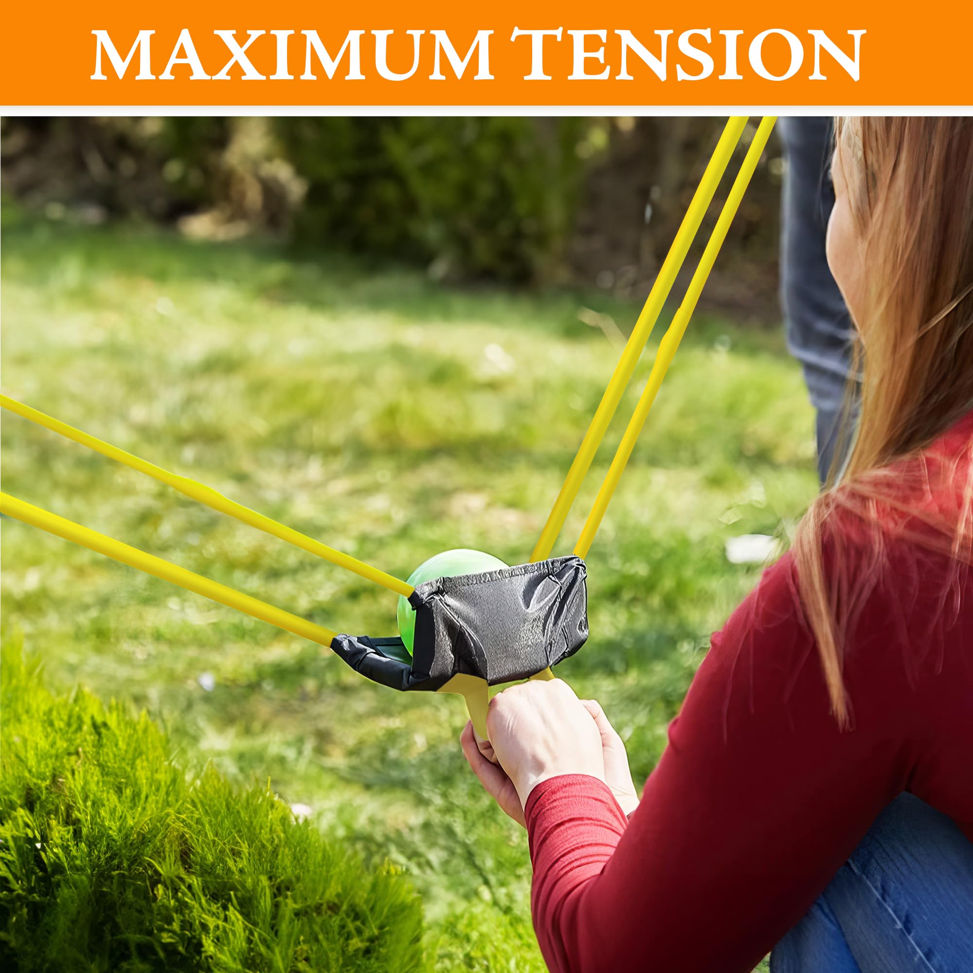 Oskal Water Balloon Launcher Slingshot – 2-3 Player Catapult with 100 Balloons
