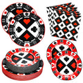 Osonm 180PCS Casino Party Supplies – Plates, Napkins & More for Poker Night