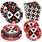 Osonm 180PCS Casino Party Supplies – Plates, Napkins & More for Poker Night