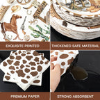 Osonm 180PCS Cowboy Party Supplies Kit — Plates, Napkins & Western Decor for Wild West Celebrations