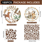 Osonm 180PCS Cowboy Party Supplies Kit — Plates, Napkins & Western Decor for Wild West Celebrations