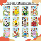 OTAITY 48 Sheets Make Your Own Farm Animal Sticker Set – Kids Party Favors, Rewards & Creative Play