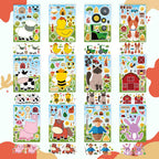 OTAITY 48 Sheets Make Your Own Farm Animal Sticker Set – Kids Party Favors, Rewards & Creative Play