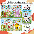 OTAITY 48 Sheets Make Your Own Farm Animal Sticker Set – Kids Party Favors, Rewards & Creative Play