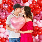 OTLGEUA Valentines Day Balloon Arch Kit — Pink & Red Heart Balloons