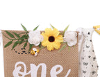 OTURGC Bee Theme 1st Birthday High Chair Banner - Multicolor Bees & Flowers, 80in x 8.27in Linen