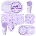 OU RUI 81Pcs Purple Demon Party Tableware Set – Birthday Supplies