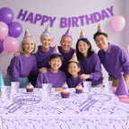 OU RUI 81Pcs Purple Demon Party Tableware Set – Birthday Supplies