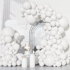 Ouddy Party 129Pcs White Balloons & 18in Matte Balloon Arch Kit