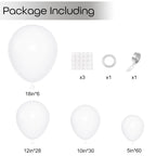 Ouddy Party 129Pcs White Balloons & 18in Matte Balloon Arch Kit