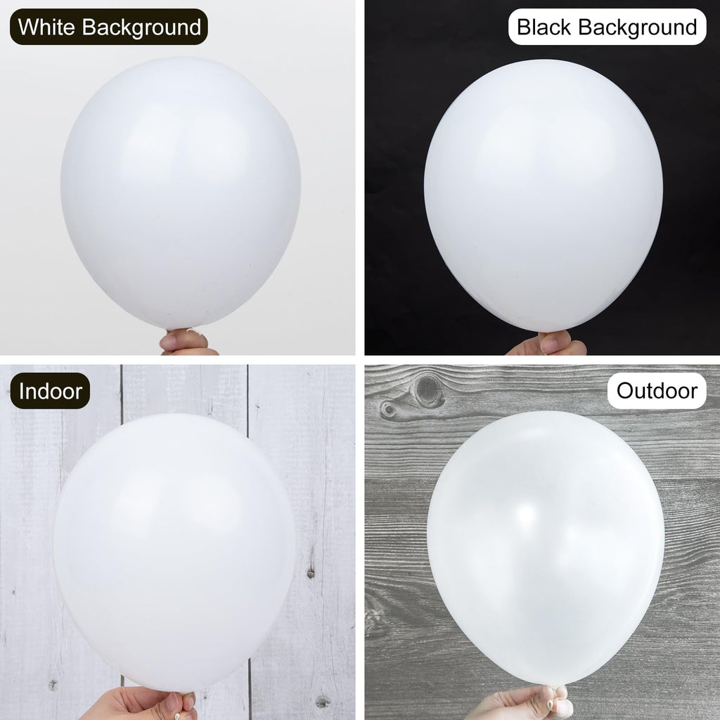 Ouddy Party 129Pcs White Balloons & 18in Matte Balloon Arch Kit