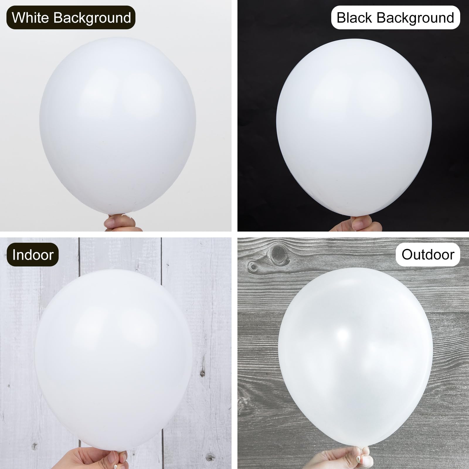 Ouddy Party 129Pcs White Balloons & 18in Matte Balloon Arch Kit