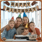 Oudain Western Birthday Cowboy Party Decoration – Double-Layer Hat & Boots Banner + Hanging Swirls