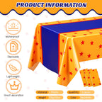 Oudain 3 Pcs Anime Theme Tablecloth – 108 x 54 in | Yellow, Blue & Red Stars