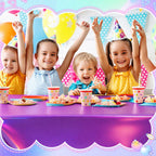 Oudain 3 Pcs Iridescent Kpop Tablecloth Set – 54x108 in Waterproof Pink/Purple/Silver