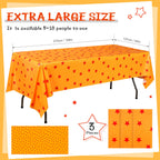 Oudain Anime Theme Tablecloth Set – 3pc, Yellow & Red Stars, 108x54 in
