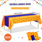Oudain 3 Pcs Anime Theme Tablecloth – 108 x 54 in | Yellow, Blue & Red Stars
