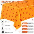 Oudain Anime Theme Tablecloth Set – 3pc, Yellow & Red Stars, 108x54 in