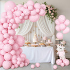 Ouddy Life 164Pcs Pink Balloons Kit – 18, 12, 10, 5 Inch Matte Pink Latex Arch Kit for Parties