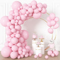 Ouddy Life 164Pcs Pink Balloons Kit – 18, 12, 10, 5 Inch Matte Pink Latex Arch Kit for Parties