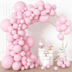 Ouddy Life 164Pcs Pink Balloons Kit – 18, 12, 10, 5 Inch Matte Pink Latex Arch Kit for Parties