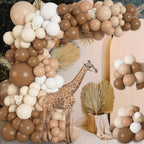 Ouddy Life 146Pcs Brown Balloons Arch Kit – Neutral Nude Coffee Palette for Woodland Baby Showers & Parties
