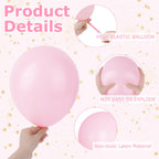 Ouddy Life 164Pcs Pink Balloons Kit – 18, 12, 10, 5 Inch Matte Pink Latex Arch Kit for Parties