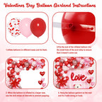 Ouddy Life 169Pcs Valentines Day Balloons Garland Arch Kit – Pink Red White Confetti Hearts