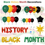 Ouddy Life 154Pcs Black History Month Decorations Kit – Balloons, Letters & Foil Stars
