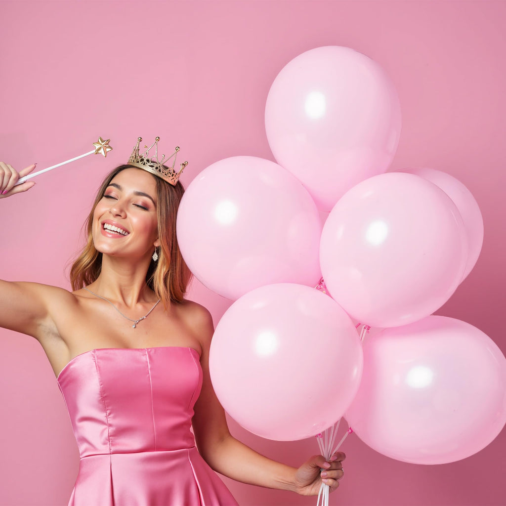 Ouddy Life 164Pcs Pink Balloons Kit – 18, 12, 10, 5 Inch Matte Pink Latex Arch Kit for Parties