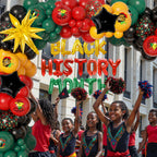 Ouddy Life 154Pcs Black History Month Decorations Kit – Balloons, Letters & Foil Stars