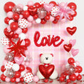 Ouddy Life 169Pcs Valentines Day Balloons Garland Arch Kit – Pink Red White Confetti Hearts