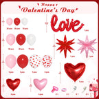 Ouddy Life 169Pcs Valentines Day Balloons Garland Arch Kit – Pink Red White Confetti Hearts
