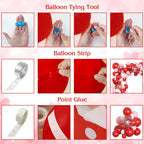 Ouddy Life 169Pcs Valentines Day Balloons Garland Arch Kit – Pink Red White Confetti Hearts