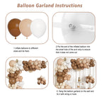 Ouddy Life 146Pcs Brown Balloons Arch Kit – Neutral Nude Coffee Palette for Woodland Baby Showers & Parties