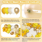 Ouddy Party Yellow Gold Balloons Arch Garland Kit – 18/12/10/5 Inch Mustard & Ivory