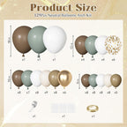 Ouddy Party Dusty Green Nude Balloons Arch Kit – Neutral Baby Shower & Birthday Decor