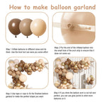 Ouddy Party 150PCS Brown Balloons Garland Arch Kit – Coffee Brown, Nude & Gold