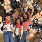 Ouddy Party 170Pcs Western Cowboy Balloon Arch Kit – Cow Print & Confetti Balloons