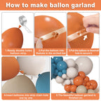 Ouddy Party 149Pcs Dusty Blue & Burnt Orange Balloon Arch Garland Kit – 18in, 12in, 10in & 5in Balloons