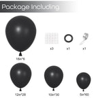 Ouddy Party 129Pcs Black Latex Balloons Arch Kit – 18in/12in/10in/5in for Parties