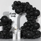 Ouddy Party 129Pcs Black Latex Balloons Arch Kit – 18in/12in/10in/5in for Parties