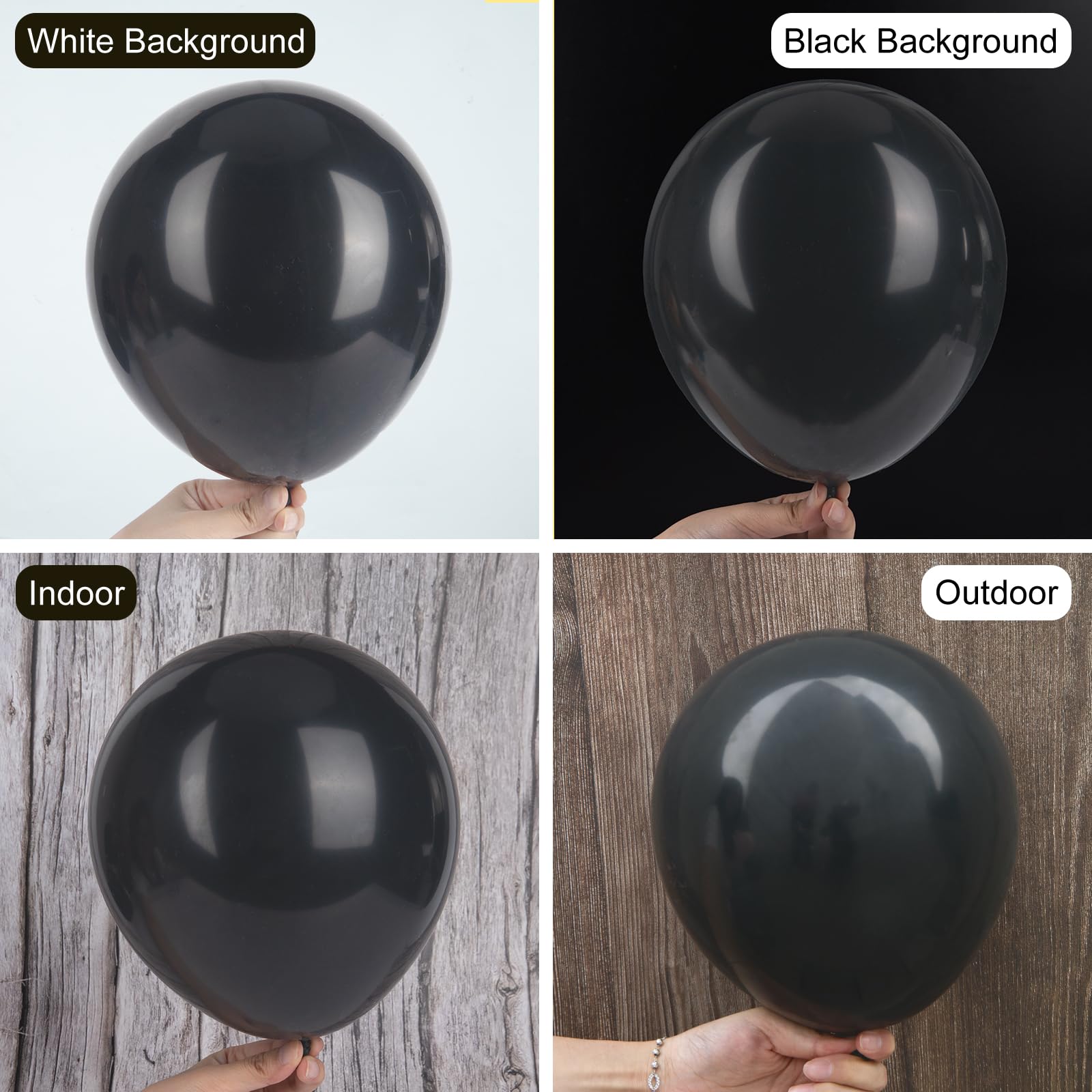 Ouddy Party 129Pcs Black Latex Balloons Arch Kit – 18in/12in/10in/5in for Parties