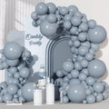 Ouddy Party 129Pcs Dusty Blue Balloon Arch Kit – 18in, 12in, 10in, and 5in Latex Balloons for Weddings & Parties