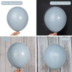 Ouddy Party 129Pcs Dusty Blue Balloon Arch Kit – 18in, 12in, 10in, and 5in Latex Balloons for Weddings & Parties
