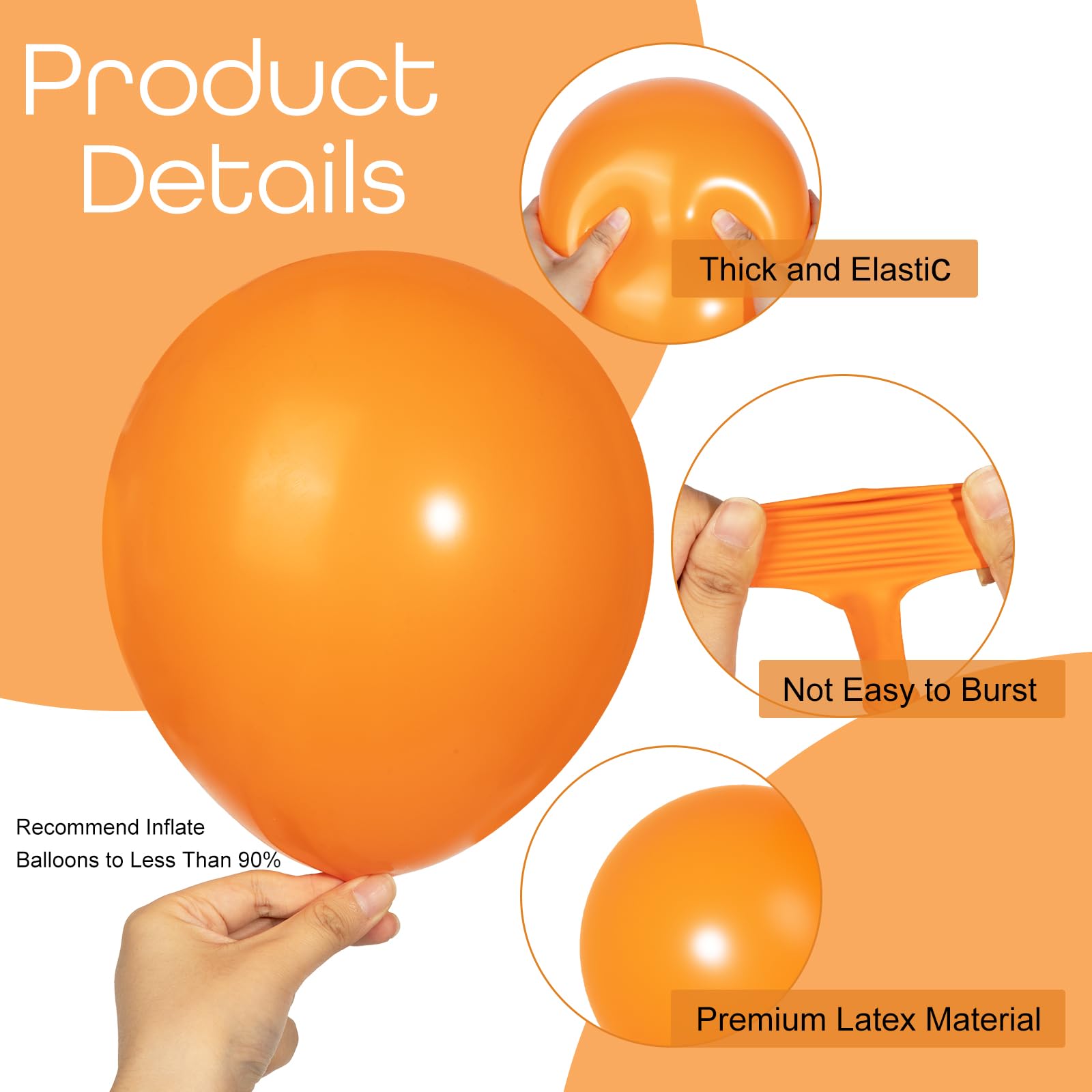 Ouddy Party 129Pcs Orange Balloon Arch Kit – 18/12/10/5in Latex Balloons for Parties