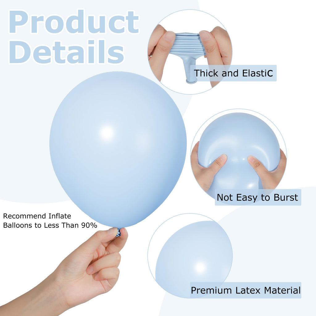 Ouddy Party 129Pcs Light Blue Balloon Arch Kit – 18in/12in/10in/5in Balloons