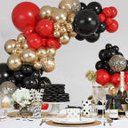 Ouddy Party 149Pcs Red Black Gold Balloon Arch Garland Kit – 18/12/10/5in Latex Balloons